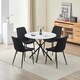 image 4 of Seattle Dining Table with 4 Amelia Velvet Chairs Green