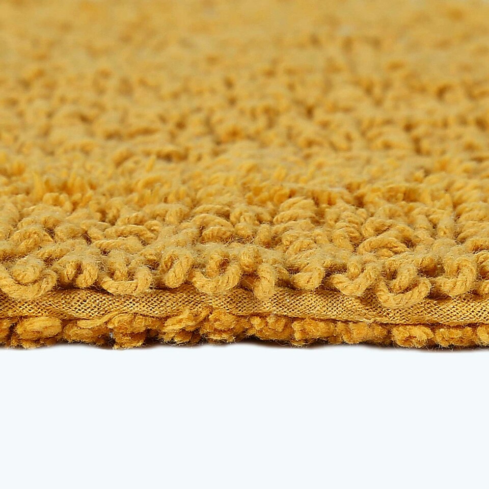 image 1 of Homescapes Luxury Reversible Extra Large Bath Mat - Mustard Yellow Yellow