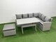 image 1 of Fimous Rattan Garden Furniture Set Outdoor 7 Seater Patio Dining Corner Sofa Sets with Dining Table Big Footstool Light Grey Mixed