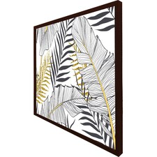 Gold & black leaves (Picture Frame) Brown | S