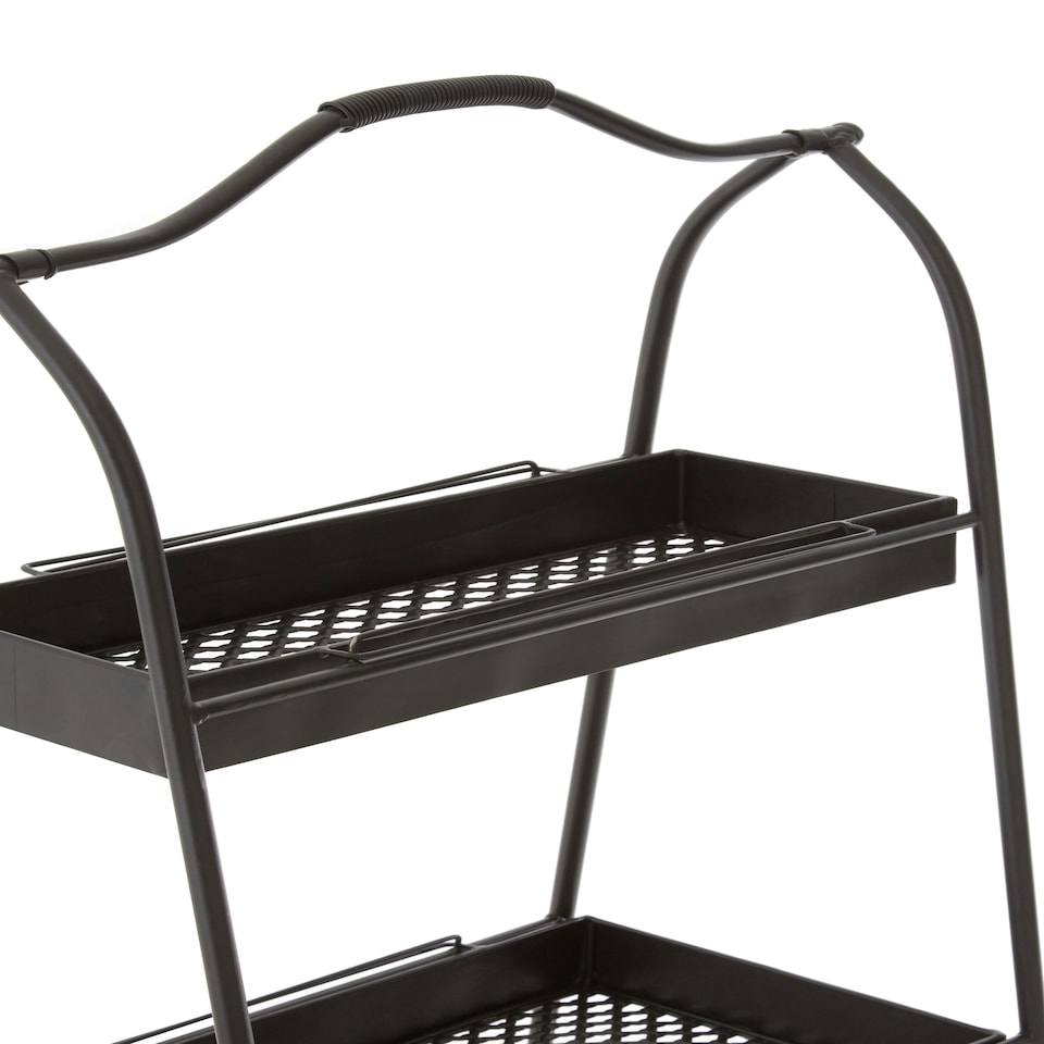image 1 of Lexa Black Metal Storage Rack Black