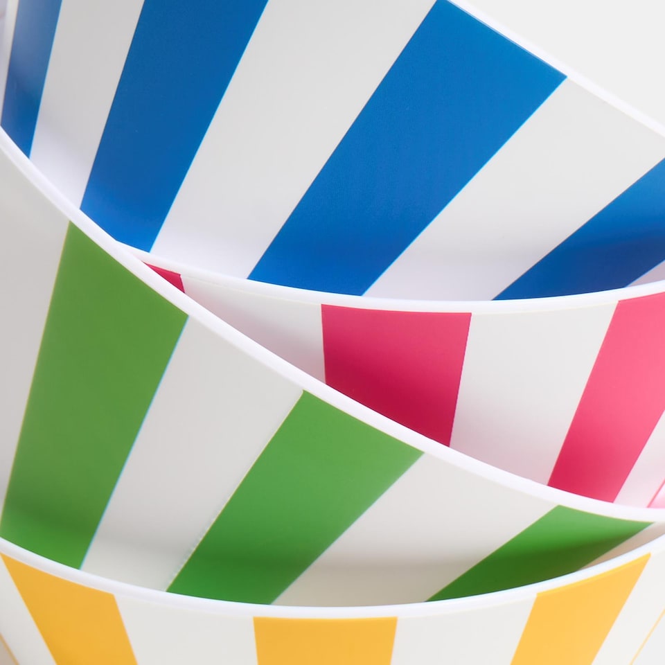 image 1 of OHS Summer Print Plastic Picnic Bowls Set of 4 Lightweight Outdoor