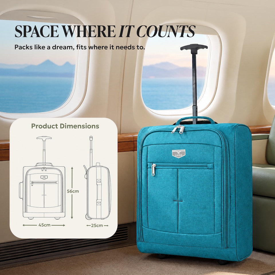 image 1 of Lugg Mars Soft Cabin Bag with Wheels 56x45x25cm for EasyJet Overhead Locker