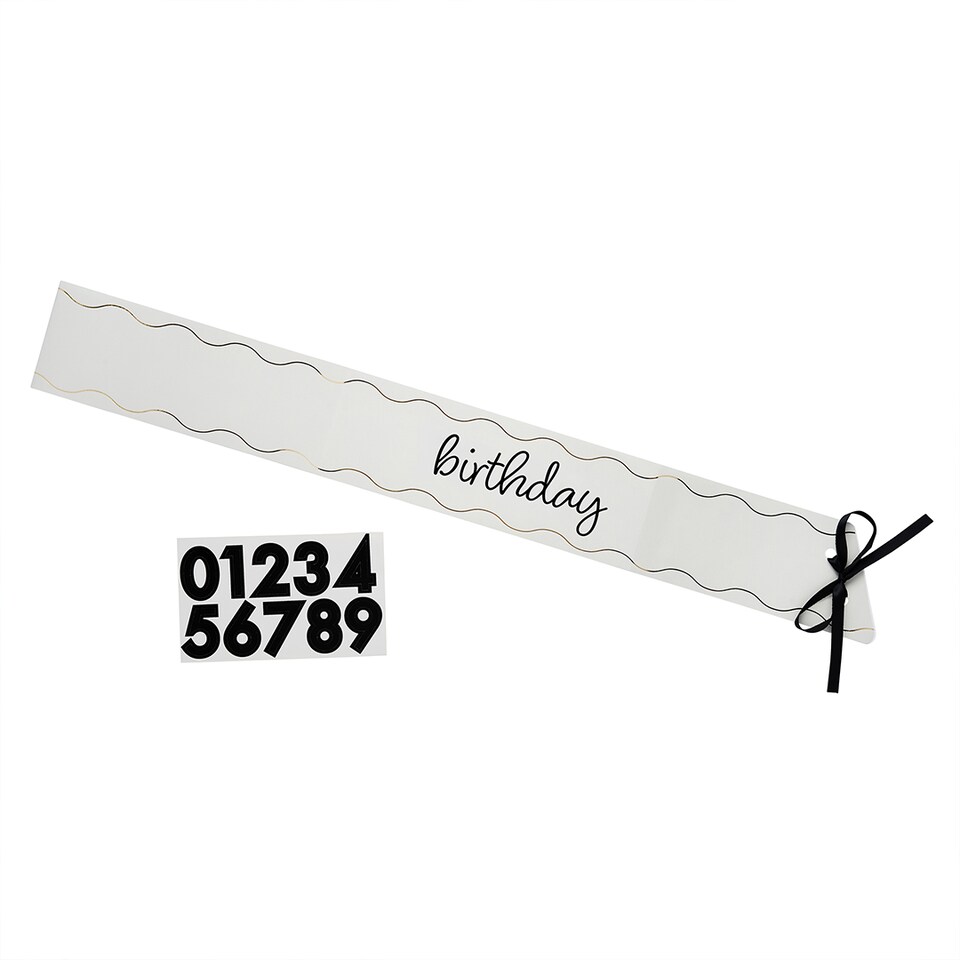 image 1 of Customisable Milestone Birthday White Paper Sash