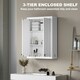 image 4 of HOMCOM Wall Mounted Storage with Adjustable Shelves, Bathroom Wall Cabinet White