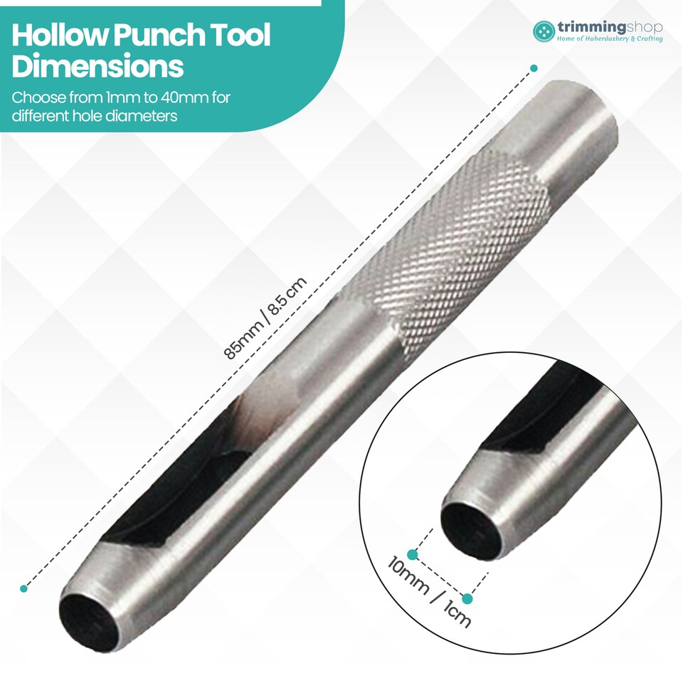 image 1 of 10mm Steel Hollow Punch Leather Hole Puncher For Piercing Holes
