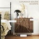image 3 of HOMCOM Sideboard Storage Cabinet with Luxurious Steel Lines Steel Legs Brown Brown
