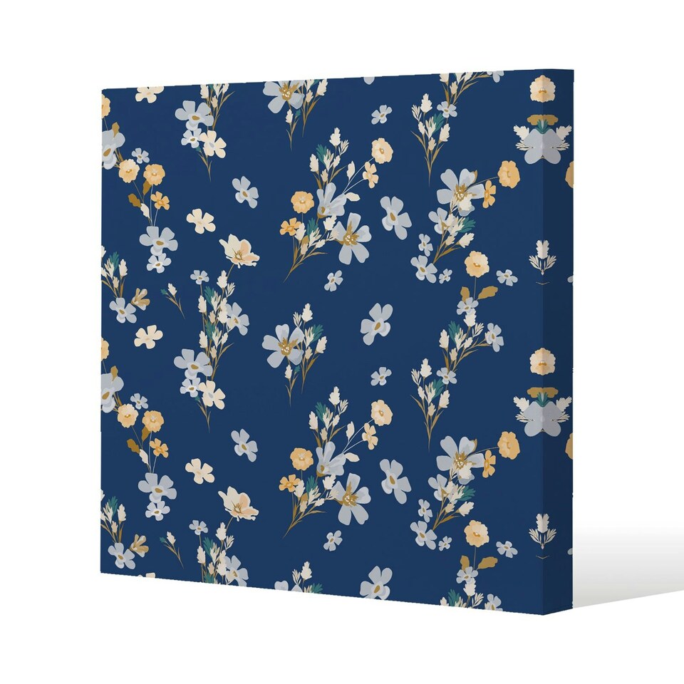 image 1 of Blue & Yellow Bunches (Canvas Print) 61 x 61 x 4cm