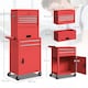 image 3 of HOMCOM Lockable Tool Cabinet, 3-in-1 Rolling Tool Chest Combo with 6 Drawers and Pegboard, Detachable Steel Tool Storage Cabinet for Garage and Workshop, Red | Red