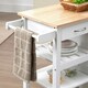 image 8 of HOMCOM Kitchen Cart on Wheels Trolley with Embossed Door Panel, Drawer, White