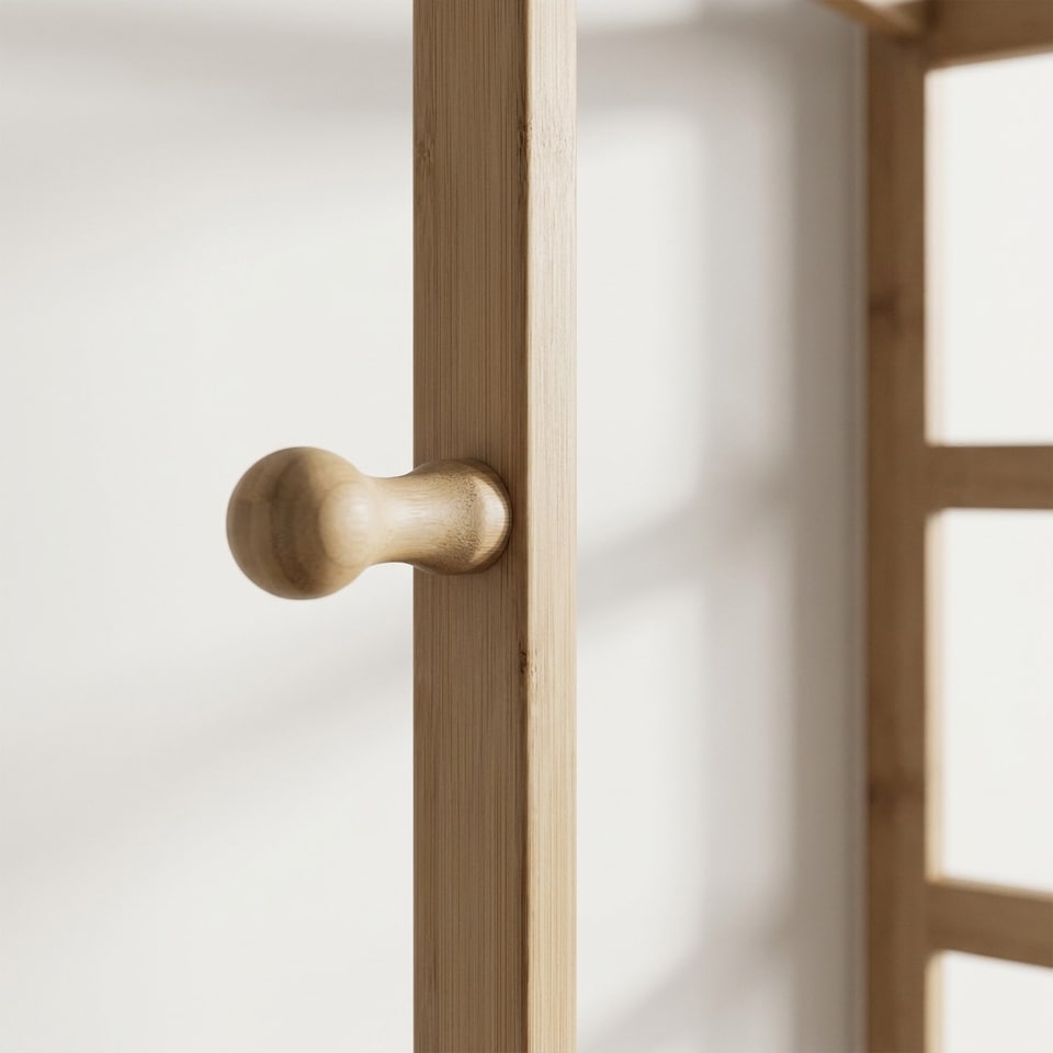 image 1 of Narrow Wooden Clothes Rail With 2 Shelves Brown | One Size