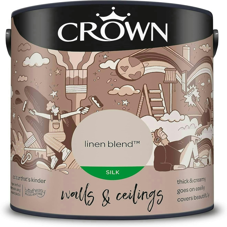 image 1 of Crown Walls & Ceilings Silk 2.5L Linen Blend