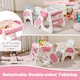 image 6 of COSTWAY Convertible Baby High Chair Baby Feeding Chair With Double-layer Tray-Pink