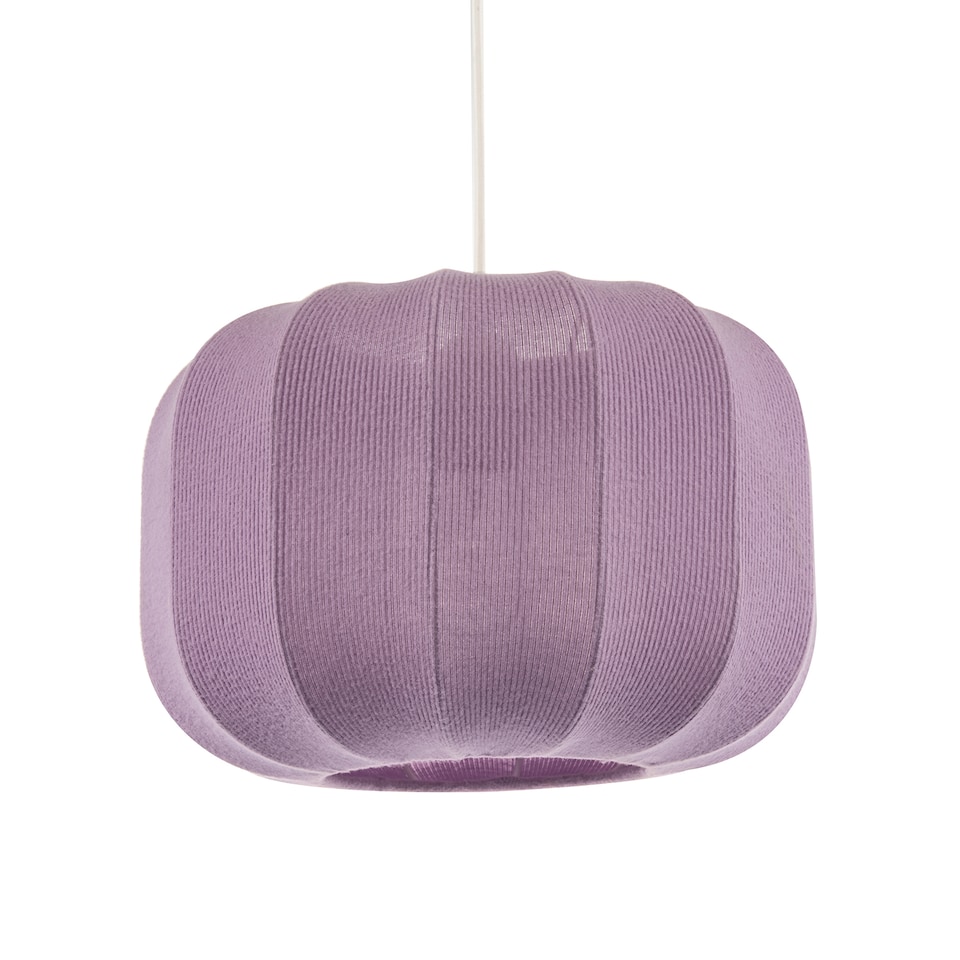 image 1 of Modern Pendant Lamp Shade with Soft Elasticated Fabric Lilac Covering | Purple
