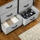 image 10 of HOMCOM 6 Drawer Fabric Chest of Drawers w/ Wooden Top for Hallway Grey