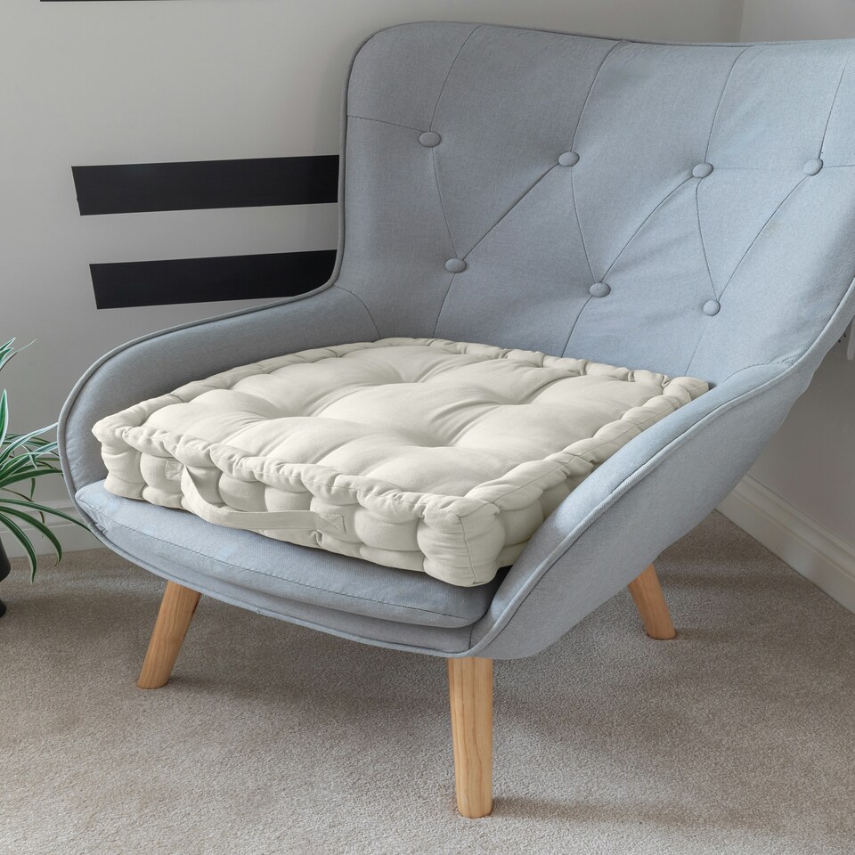 image 1 of Seat Pad Cushion Booster 100% Cotton Cover Extra Thick 10cm 45cm Square