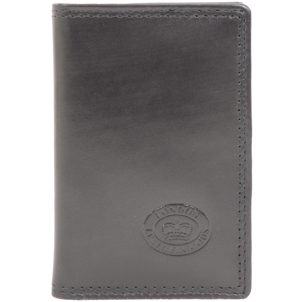image 1 of London Leathergoods Unisex Soft Leather Credit Card/Travel Card Holder/Wallet | Black | Black