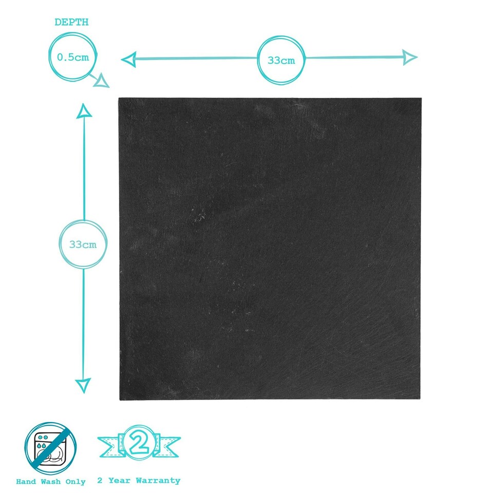 image 1 of Argon Tableware 12 Piece Linea Square Slate Placemats & Coasters Set - 10cm Grey