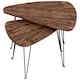 image 10 of Vida Designs Brooklyn Oval Nest of Tables 2 Piece Set Nesting Sofa Bedside Side Table, Dark Wood