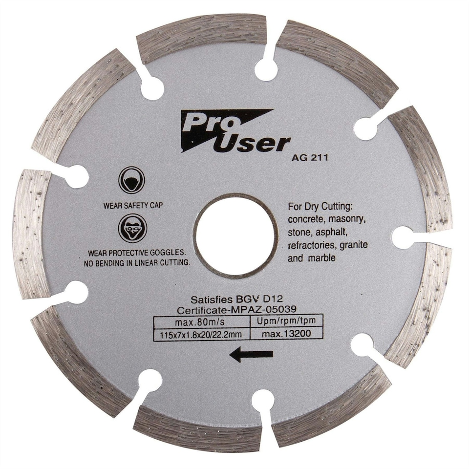 image 1 of Pro User Dry Diamond Cutting Disc - 115mm (4.5")