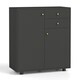 image 2 of COSTWAY Kitchen Sideboard Buffet Cabinet Coffee Bar Cabinet 2 Drawers Black