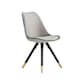 image 1 of Single Sofia Ergonomic Modern Dining Chair Upholstered in Velvet, Metal Legs with Gold End Tips | Grey | Dark Grey
