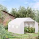 image 2 of Outsunny Walk-In Polytunnel Greenhouse w/ Roll Up Door Windows, 4.5x3x2 m White