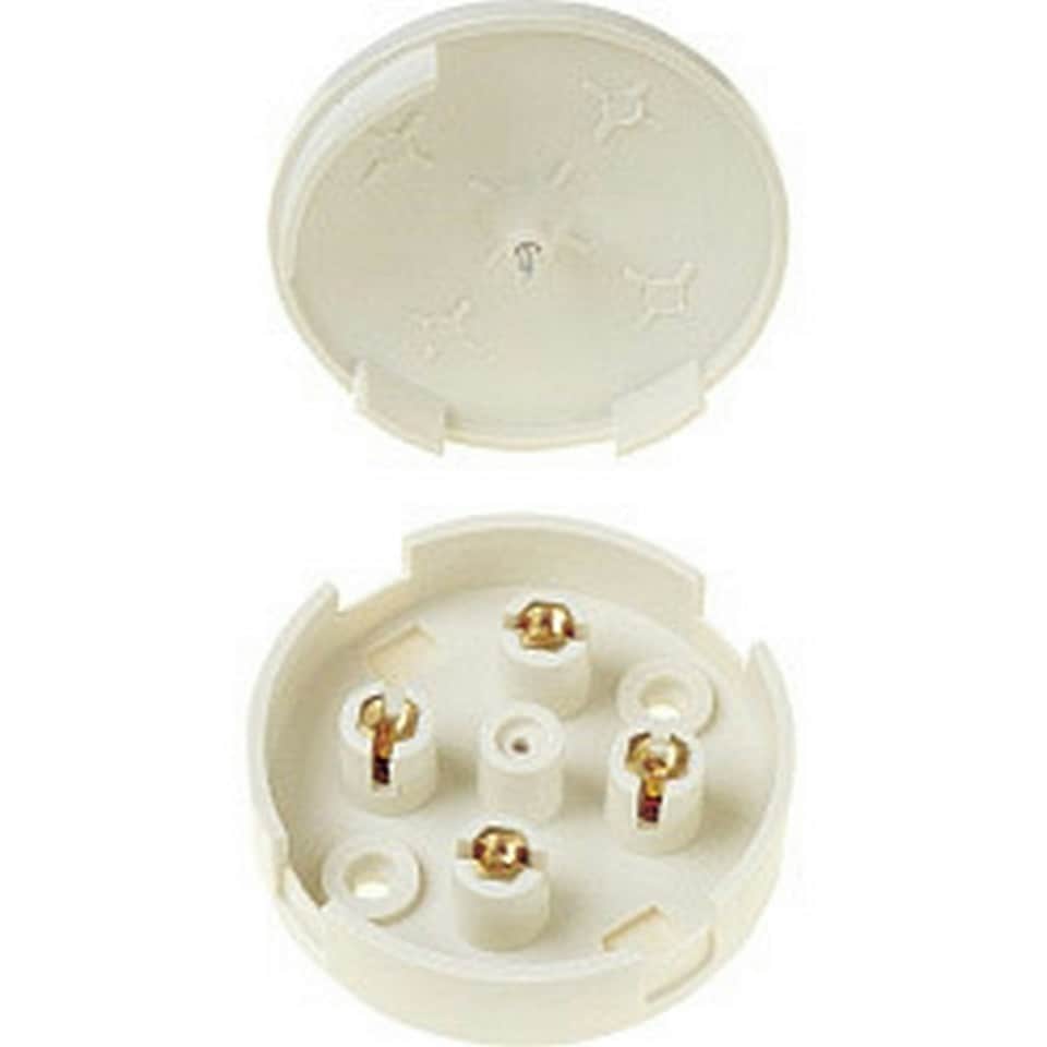 Dencon 20A 4 Terminal Junction Box with Selective Entries - White - One Size