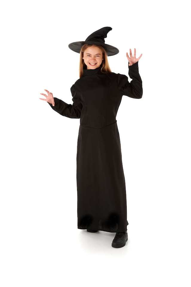 Girls Wicked Witch Halloween Costume Fancy Dress Kids Childrens Outfit