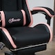 image 9 of Vinsetto Computer Gaming Chair, PU Leather Office Desk Chair with Footrest, Swivel Wheels, 135  Reclining Back, Lumbar Support, Headrest for Home, Black and Pink | Black | Black