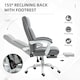image 5 of Vinsetto Fabric Office Chair for Home with Arm, Foot Rest, Wheels, Grey