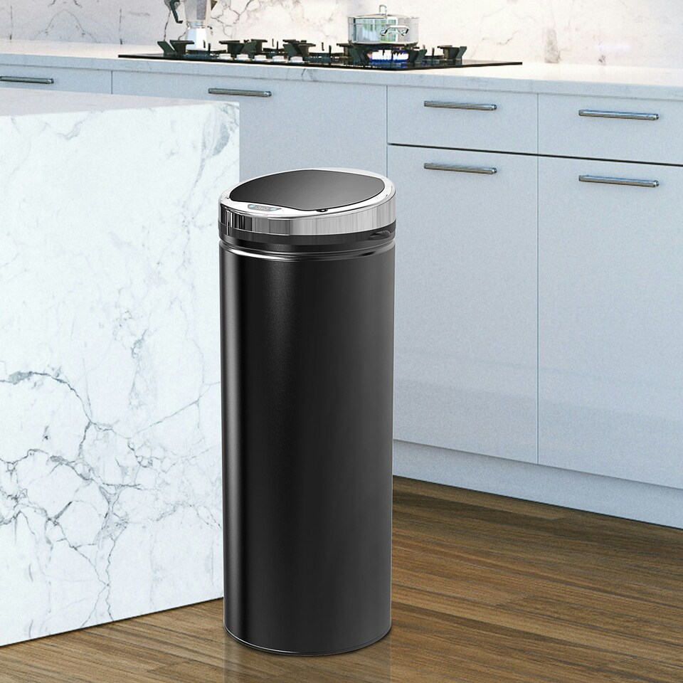 image 1 of HOMCOM Automatic Hand Sensor Dustbin Kitchen Waste Bin Rubbish Can Black | 42L