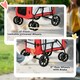 image 6 of PawHut Foldable Pet Stroller w/ Detachable Carrier, Soft Padding - Red