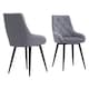 image 2 of Living and Home Velvet Metal Legs Button Upholstered Dining Chair - Set of 2