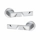 image 3 of Golden Grace 6 Pairs Modern Nova Design Premium Door Handles on Round Rose in Polished Chrome Finish with 2.5" Latch and 1 Pair of Ball Bearing Hinges Chrome