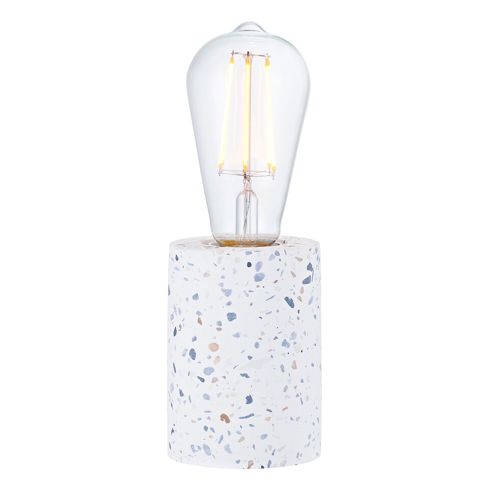 image 1 of Modern White Mosaic Concrete Table Lamp for Vintage Industrial Style Light Bulbs | White