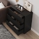 image 4 of Chest of 3 Drawers Compact Storage Bedside Cabinet Bedroom Furniture | Multi | Black | 80cm | 1