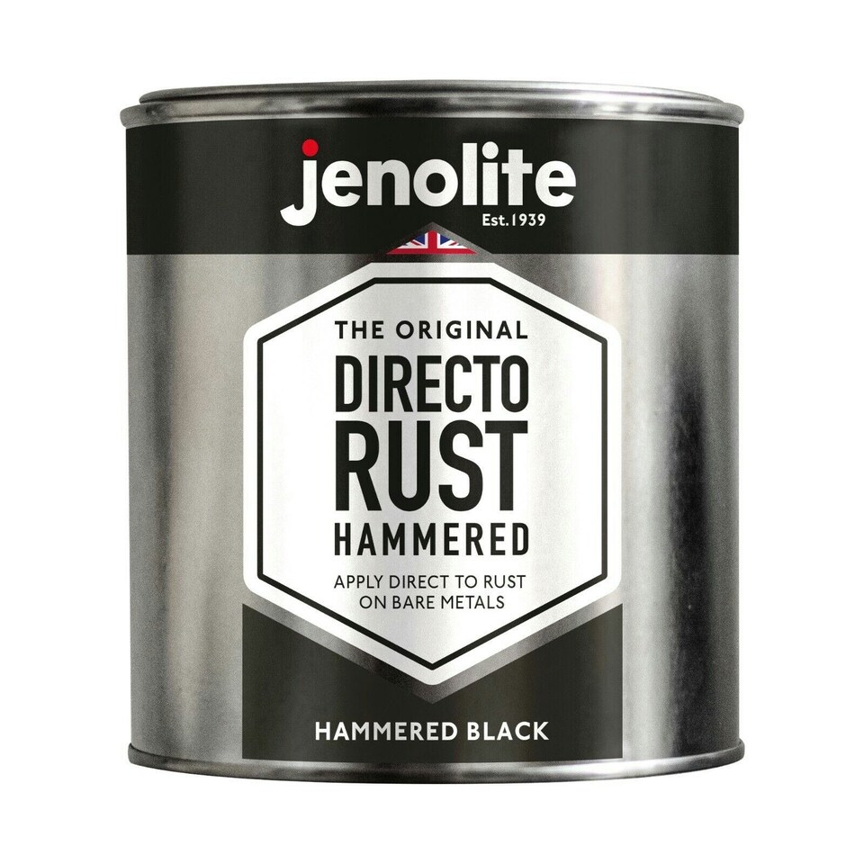 image 1 of Jenolite Directorust Hammered All-In-One Multi-Surface Paint - Black - 1l