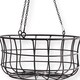 image 2 of Set Of 2 Hanging Wire Round Baskets White