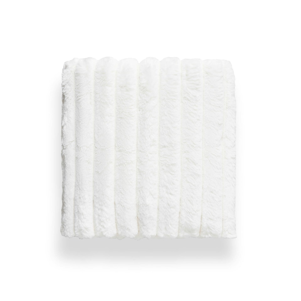 image 1 of BHS Jumbo Cord Throw with Plain Velvet Backing, Cream Cream | Cream