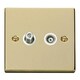 image 1 of SE HOME Polished Brass Satellite And Isolated Coaxial 1 Gang Socket White | Polished Brass