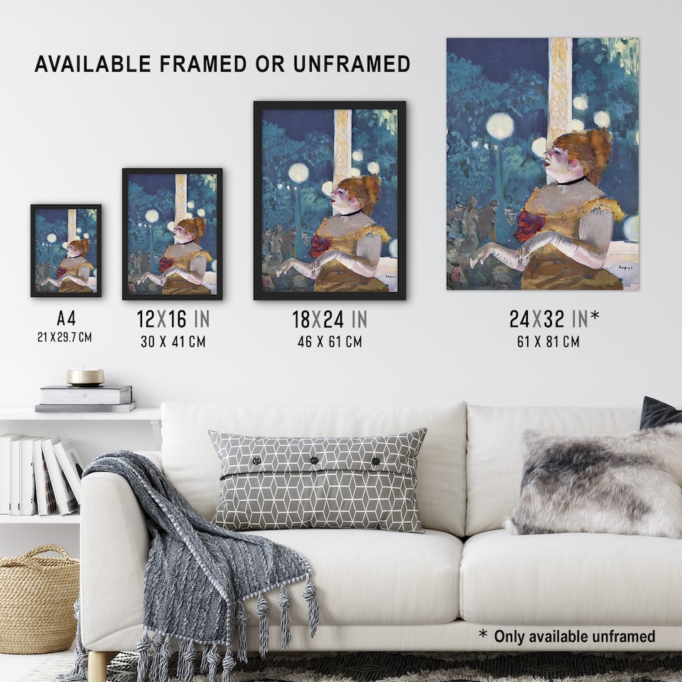 image 1 of Cafe Concert Song of the Dog Edgar Degas Vintage Huge Wall Art Print 18X24 In