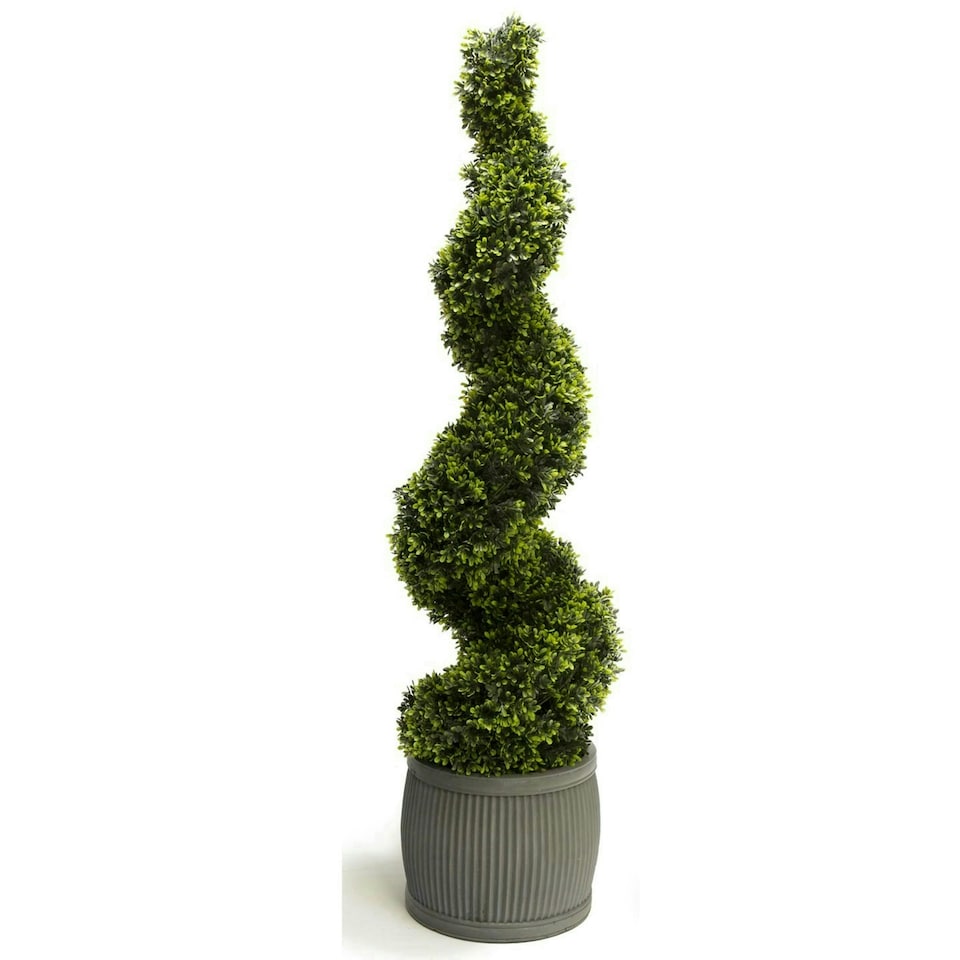 image 1 of Primrose Artificial Grass Topiary Spiral Design Bush 120cm