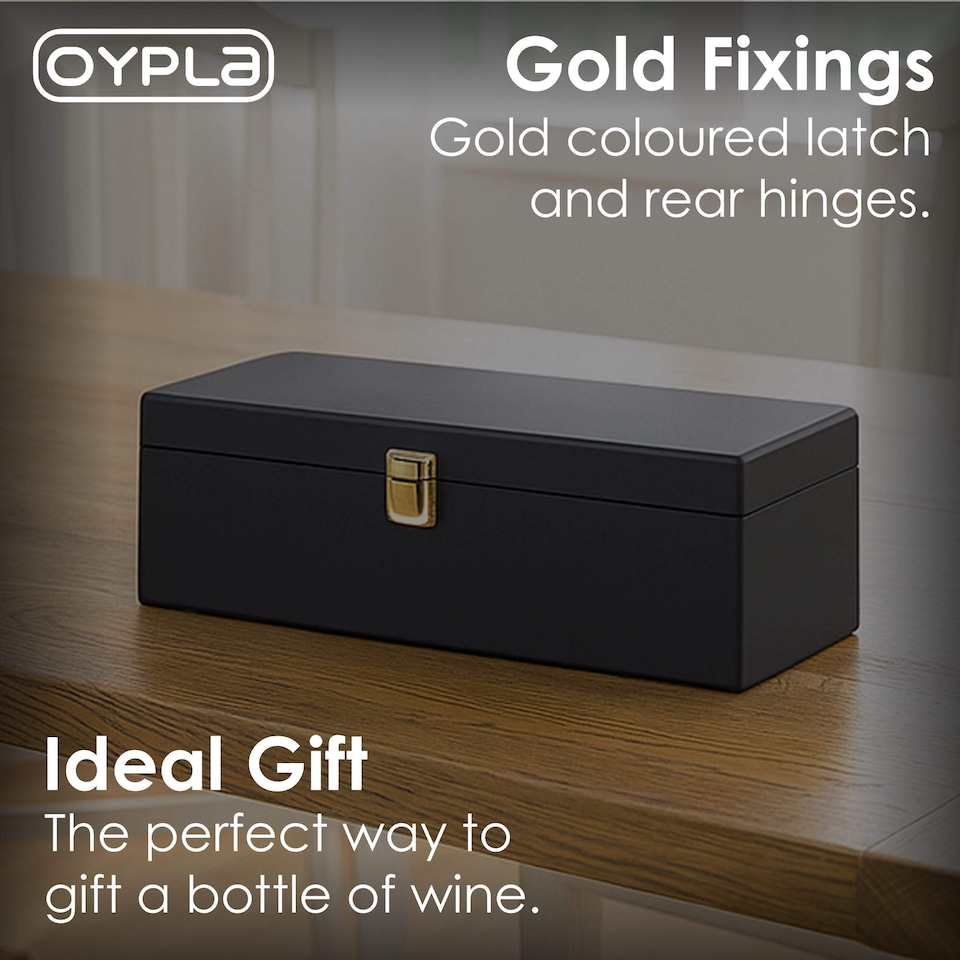 image 1 of Wine Bottle Gift Box Presentation Case & 4pc Accessories Set