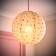 image 3 of ValueLights Annie Polka Dot Natural Fabric Globe Ball Ceiling Lamp Shade