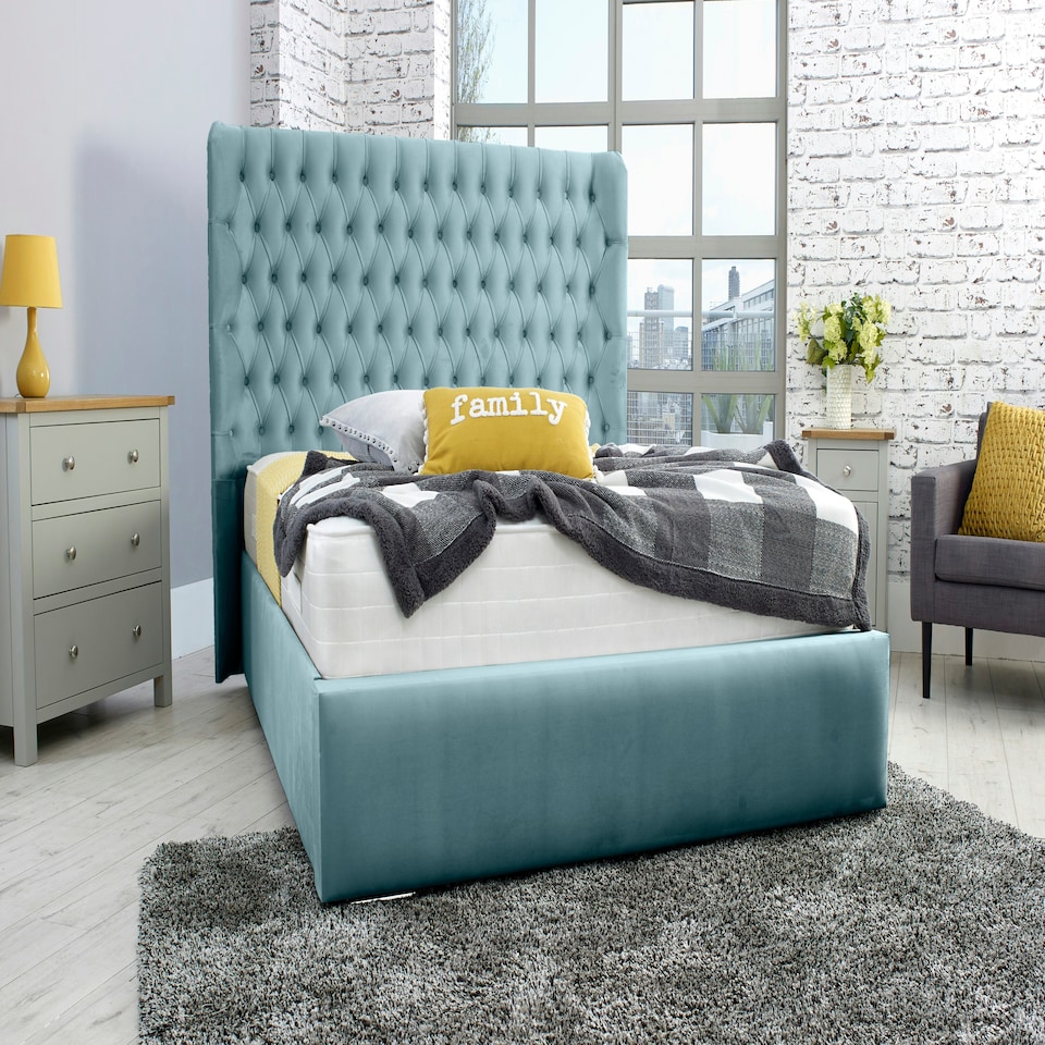 Terra Plush Superking Bed Frame - Duck Egg