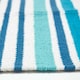 image 4 of Homescapes Modern Blue Scandinavian Style Striped Cotton Rug - 120 x 180 cm | Blue | Aqua