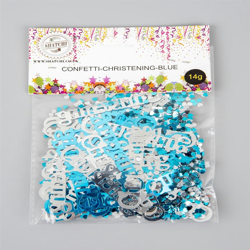 image 1 of 3 Packs of Blue Christening Confetti (14g)