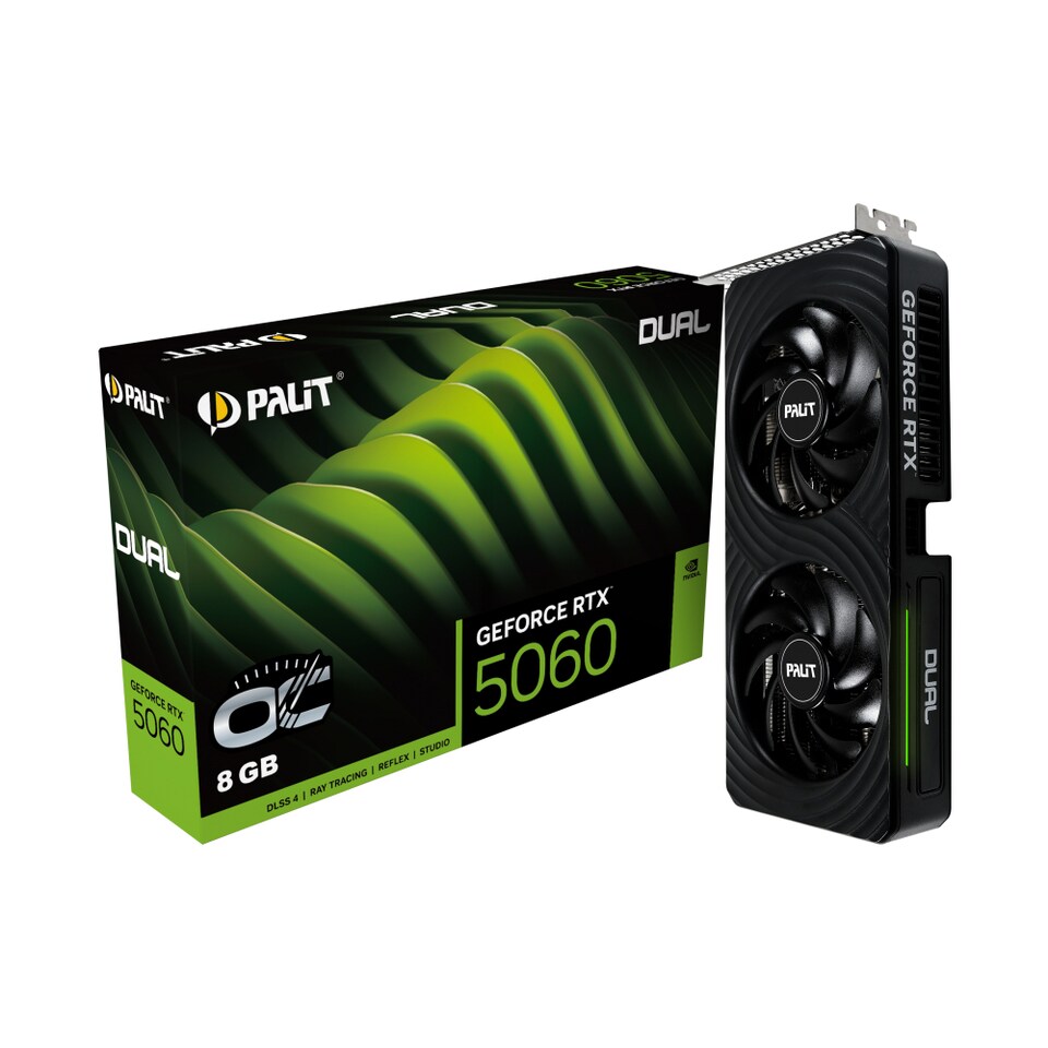 image 1 of Palit GeForce RTX 5060 Dual OC NVIDIA 8 GB GDDR7 Graphics Card