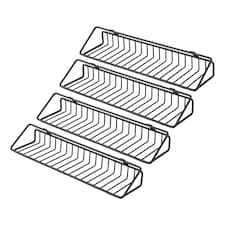 Living and Home 4Pcs Wall-Mounted Spice Racks | Black